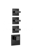 Gessi Rettangolo Термостат для душа встраиваемый, на 3 потреб., внешняя часть, цвет: black metal PVD 43216#706