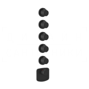 Gessi Anello Термостат для душа встраиваемый, на 5 потребителей, внешняя часть, цвет: matte black 43240#299