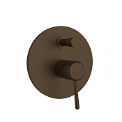 Gessi Goccia Смеситель для душа встраиваемый, на 2 потребителя, внешняя часть, цвет: dark bronze 44678#845