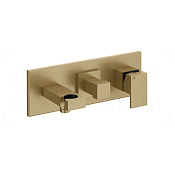 Gessi Rettangolo Смеситель для душа встраив., на 2 потр., внеш. часть, цвет: warm bronze brushed PVD 44911#726