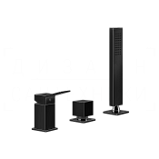 Gessi Rettangolo K Смеситель на борт ванны на 3 отв., без излива, с ручным душем, цвет: black metal 53043#706