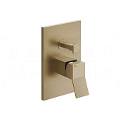 Gessi Rettangolo K Смеситель для душа встраив., на 2 потреб., внешняя часть, цвет: warm bronze PVD 53079#726