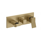 Gessi Rettangolo K Смеситель для душа встраив., на 2 потреб., внешняя часть, цвет: warm bronze PVD 53140#726