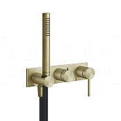 Gessi 316 Смеситель для душа встраиваемый, на 2 потребителя, внешняя часть, цвет: brushed brass PVD 54038#727