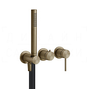 Gessi 316 Смеситель для душа встраиваемый, на 2 потр., внешняя часть, цвет: deep bronze brushed PVD 54039#791