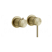 Gessi 316 Смеситель для душа встраиваемый, на 2 потребителя, внешняя часть, цвет: brushed brass PVD 54077#727