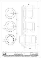 Gessi 316 Термостат для душа встраиваемый, на 2 потр., внешняя часть, цвет: warm bronze brushed PVD 54334#726