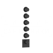 Gessi 316 Термостат для душа встраиваемый, на 5 потребителей, внешняя часть, цвет: matte black 54510#299