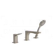 Gessi Rilievo Смеситель на борт ванны на 3 отв., с ручным душем, излив 19,1 см, цвет: finox nickel 59037#149