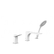 Gessi Rilievo Смеситель на борт ванны на 3 отвер., с ручным душем, излив 19,1 см, цвет: matte white 59037#279