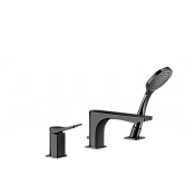 Gessi Rilievo Смеситель на борт ванны на 3 отв., с руч. душем, излив 19,1 см, цвет: black metal PVD 59037#706