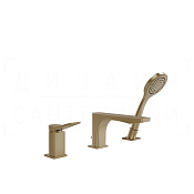 Gessi Rilievo Смеситель на борт ванны на 3 отв., с руч. душем, излив 19,1 см, цвет: warm bronze PVD 59037#726