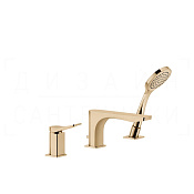 Gessi Rilievo Смеситель на борт ванны на 3 отв., с руч. душем, излив 19,1 см, цвет: warm bronze PVD 59037#735