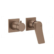 Gessi Rilievo Смеситель для душа встраиваемый, на 2 потреб., внешняя часть, цвет: copper brushed PVD 59038#708
