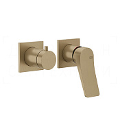Gessi Rilievo Смеситель для душа встраив., на 2 потр., внешняя часть, цвет: warm bronze brushed PVD 59038#726