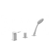 Gessi Rilievo Смеситель на борт ванны на 3 отверстия, без излива, с ручным душем, цвет: matte white 59043#279
