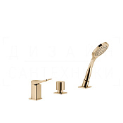 Gessi Rilievo Смеситель на борт ванны на 3 отв., без излива, с ручным душем, цвет: warm bronze PVD 59043#735