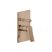 Gessi Rilievo Смеситель для душа встраиваемый, на 2 потребителя, внешняя часть, цвет: copper PVD 59079#030