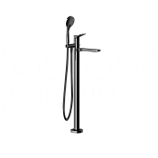 Gessi Rilievo Смеситель для ванны напольный, с душевым гарн., излив 24,2 см, цвет: black metal PVD 59131#706