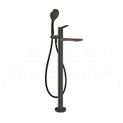 Gessi Rilievo Смеситель для ванны напольный, с душ. гарн., излив 24,2 см, цвет: black metal brushed 59131#707