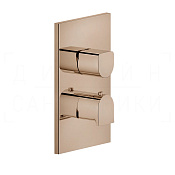 Gessi Rilievo Термостат для душа встраиваемый, на 2 потребителя, внешняя часть, цвет: copper PVD 59134#030