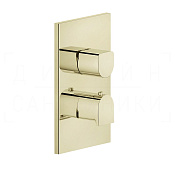 Gessi Rilievo Термостат для душа встраиваемый, на 2 потребителя, внешняя часть, цвет: brass PVD 59134#710