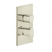 Gessi Rilievo Термостат для душа встраиваемый, на 2 потребителя, внешняя часть, цвет: nickel PVD 59134#720