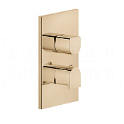 Gessi Rilievo Термостат для душа встраиваемый, на 2 потребителя, внеш. часть, цвет: warm bronze PVD 59134#735