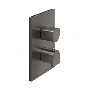 Gessi Rilievo Термостат для душа встраив., на 3 потр., внешняя часть, цвет: black metal brushed PVD 59136#707