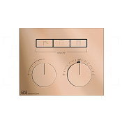 Gessi Hi-Fi Термостат для душа встраиваемый, на 3 потребителя, внешняя часть, цвет: copper PVD 63006#030