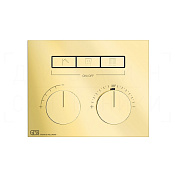 Gessi Hi-Fi Термостат для душа встраиваемый, на 3 потребителя, внешняя часть, цвет: gold PVD 63006#246