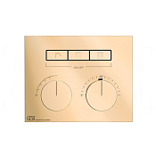 Gessi Hi-Fi Термостат для душа встраиваемый, на 3 потребителя, внешняя часть, цвет: warm bronze PVD 63006#735