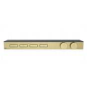 Gessi Hi-Fi Термостат для душа встраиваемый, на 4 потребителя, внеш. часть, цвет: brushed brass PVD 63026#727