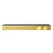 Gessi Hi-Fi Термостат для душа встраиваемый, на 5 потребителей, внешняя часть, цвет: gold PVD 63028#246