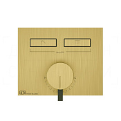 Gessi Hi-Fi Смеситель для душа встраиваемый, на 2 потребителя, внешняя часть, цвет: gold brushed 63079#716