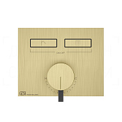 Gessi Hi-Fi Смеситель для душа встраиваемый, на 2 потребителя, внеш. часть, цвет: brushed brass PVD 63079#727