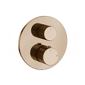 Gessi Ingranaggio Термостат для душа встраиваемый, на 2 потребителя, внешняя часть, цвет: copper PVD 63141#030