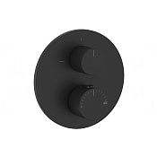Gessi Ingranaggio Термостат для душа встраиваемый, на 2 потребителя, внеш. часть, цвет: matte black 63141#299