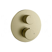Gessi Ingranaggio Термостат для душа встраиваемый, на 2 потр., внеш. часть, цвет: brushed brass PVD 63141#727