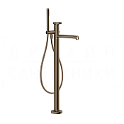 Gessi Anello Смеситель для ванны напольный, с душ. гарн., излив 26 см, цвет: coffee bronze brushed 63328#761