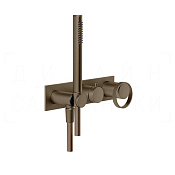 Gessi Anello Смеситель для душа встраив., на 2 потреб., внеш. часть, цвет: coffee bronze brushed PVD 63343#761