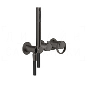 Gessi Anello Смеситель для душа встраив., на 2 потреб., внешняя часть, цвет: black metal brushed PVD 63345#707
