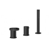 Gessi Anello Смеситель на борт ванны на 3 отверстия, без излива, с ручным душем, цвет: matte black 63347#299