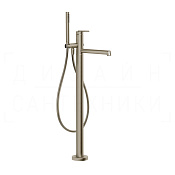 Gessi Ingranaggio Смеситель для ванны напольный, с душевым гарн., излив 26 см, цвет: finox nickel 63528#149