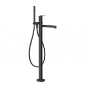 Gessi Ingranaggio Смеситель для ванны напольный, с душевым гарнит., излив 26 см, цвет: matte black 63528#299