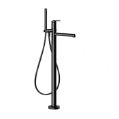 Gessi Ingranaggio Смеситель для ванны напольный, с душевым гарн., излив 26 см, цвет: black metal PVD 63528#706