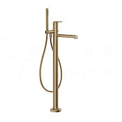 Gessi Ingranaggio Смеситель для ванны напольный, с душевым гарн., излив 26 см, цвет: warm bronze PVD 63528#726