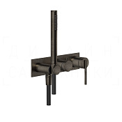 Gessi Ingranaggio Смеситель для душа встраиваемый, на 2 потребителя, внеш. часть, цвет: aged bronze 63543#187