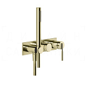 Gessi Ingranaggio Смеситель для душа встраиваемый, на 2 потребителя, внешняя часть, цвет: brass PVD 63543#710