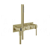 Gessi Ingranaggio Смеситель для душа встраиваемый, на 2 потр., внеш. часть, цвет: brushed brass PVD 63543#727